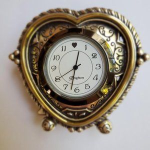 Brighton Desk Clock "Heart In Time" sterling,. New with tag